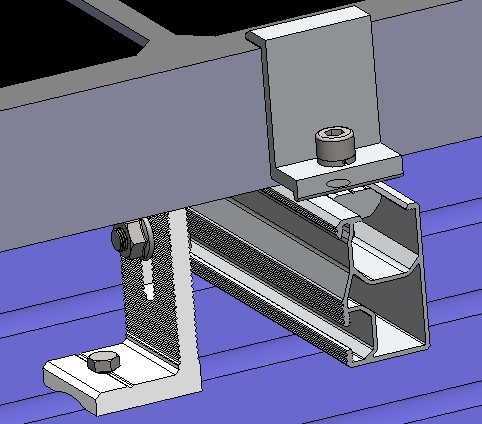 L Feet Rooftop Solar Mounting System Aluminum Material Heat Resistance