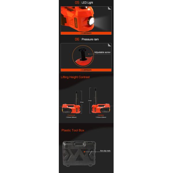 450mm Max Height Electric Hydraulic Car Jack 3 Ton With Switch