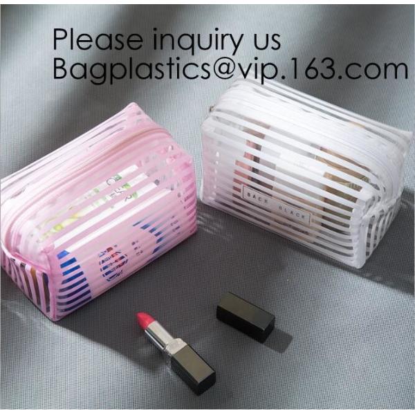 Easy Carrying Small Transparent Pvc Cosmetic Pouch,Shiny Glitter Pvc Cosmetic Pouch Bag With Three Pouch, bagease, bagpl