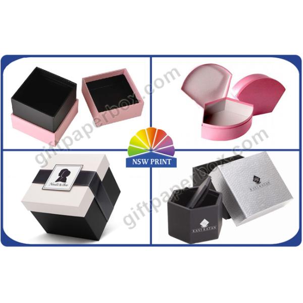 Hard Cover Cardboard / Kraft Paper Gift Box Pink Luxury Small Jewelry Box