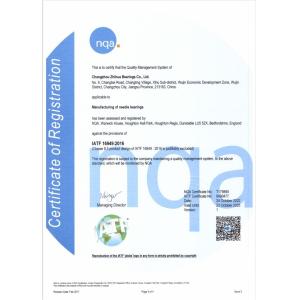 Changzhou Zhihua Bearings Co., Ltd. Certifications