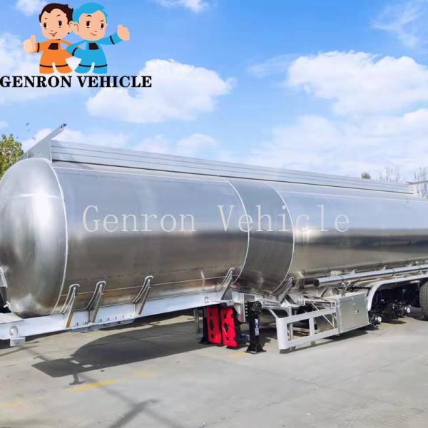3 Axle 45000L 5 Silos Single Tires 6mm Aluminum Fuel Petrol Tanker Truck Trailer With Air Suspension