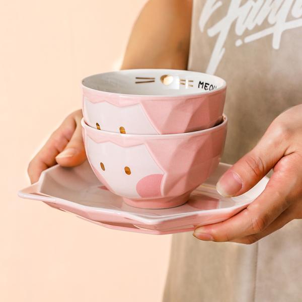 Nordic Cartoon Ceramic Tableware Set Bowl Plate For Home Dinner Sustainable