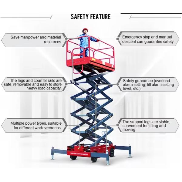 6m 8m 10m 12m 14m 16m Electric Scissor Lift Aerial Work Platform Man Lift For Sales