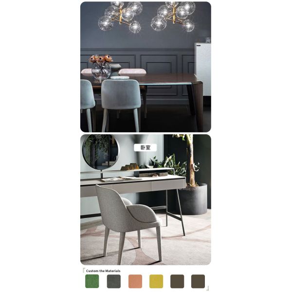 Dinning Room Set Modern Italian Luxury Minimalist Chair Backrest Hotel Coffee Shop Leisure Highend Dining Seating Chair