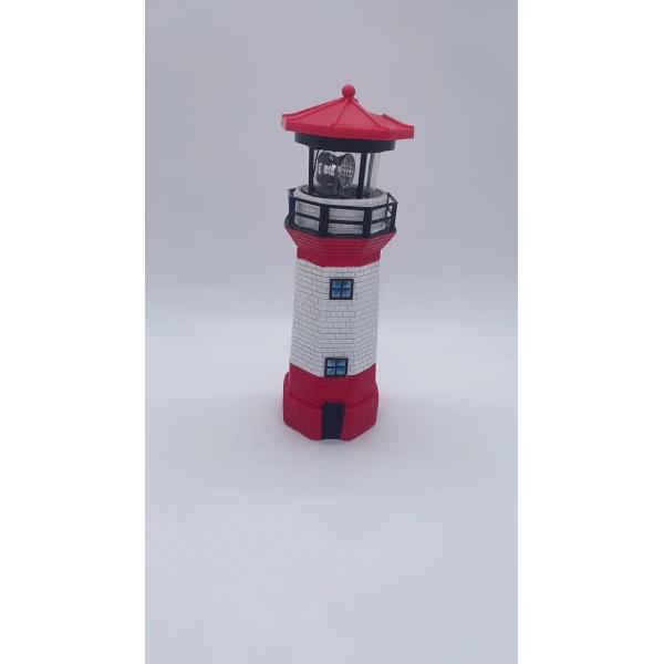 Outdoor Crafts Rotating Lighthouse Solar Garden Light Folk Art 1 * 1.2V Battery