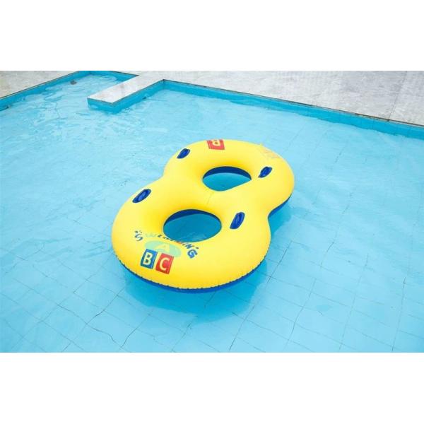 Yellow Double Inflatable Swimming Ring Pool Float For Adults Water Park Game Play