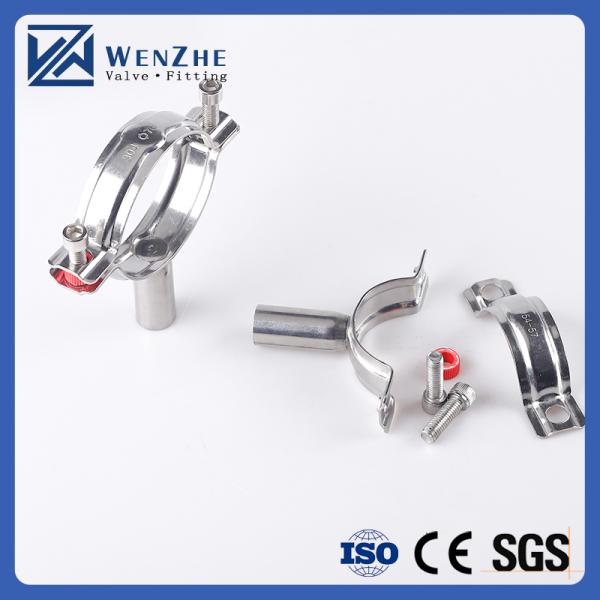 304 Stainless Steel Sanitary Pipe Support with Thread Connection Mirror Polished