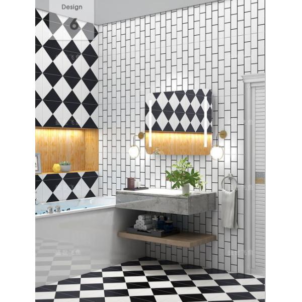 White And Black Showroom 300*300mm Matt Porcelain Tile Wear Resantant