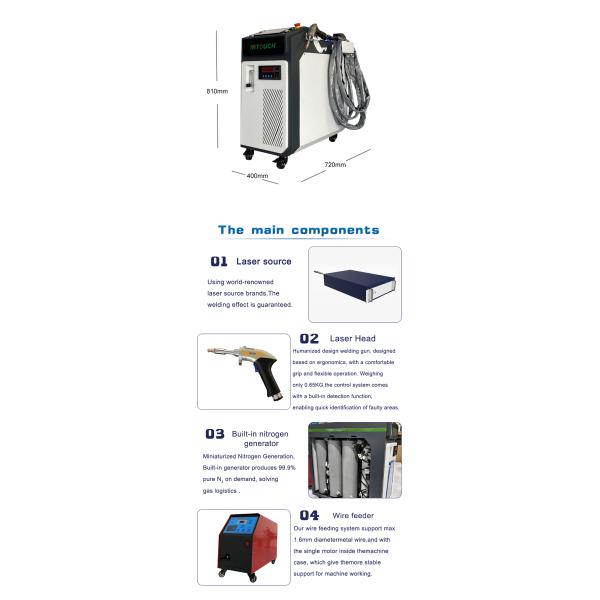 1200W Portable Air Cooling Handheld Laser Welding Machine With Built-in Nitrogen Generation System