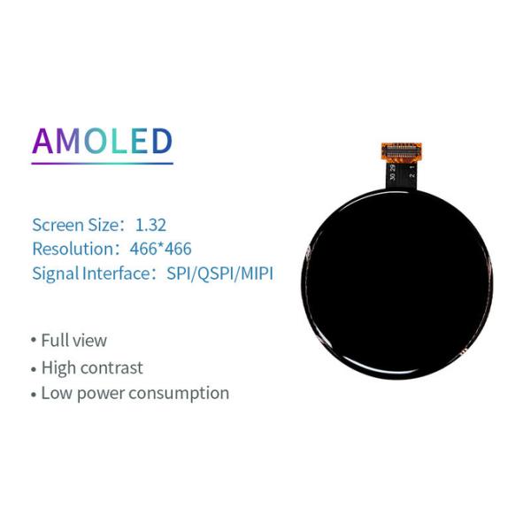 1.32 Inch Round AMOLED Oled Display Circular Oled Screen 466X466 IC CO5300