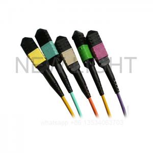 Quality MM SM MPO To 4 Duplex LC Breakout Cable Low Loss 0.35dB & Standard Loss 0.60dB wholesale