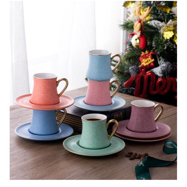 Matt Golden Handle Ceramic Tea Fashion Coffee Cups Mugs