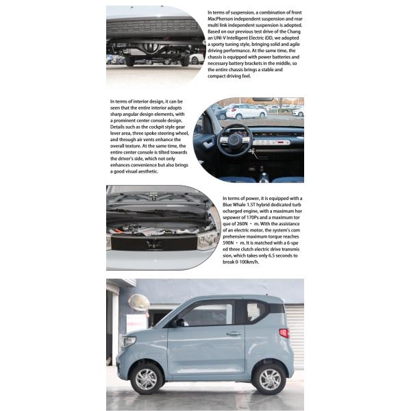 Sleek 4 Seater Mini EV Cars Powered Wuling Hongguang Vehicles