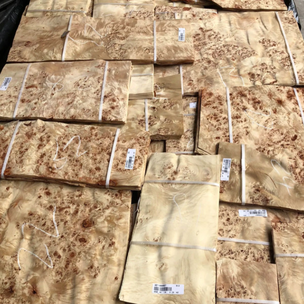 Cheap Waterproof Natural Mappa Burl Veneer , Plywood Burl Wood Panels Facings for sale