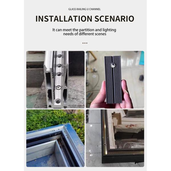 Tempered Laminated Glass Balustrade Fittings for in Frameless U Channel Glass Railing