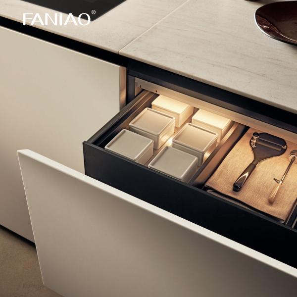 Smart Modern Style Customize Cabinet Melamine Kitchen Cabinet For Villa Project