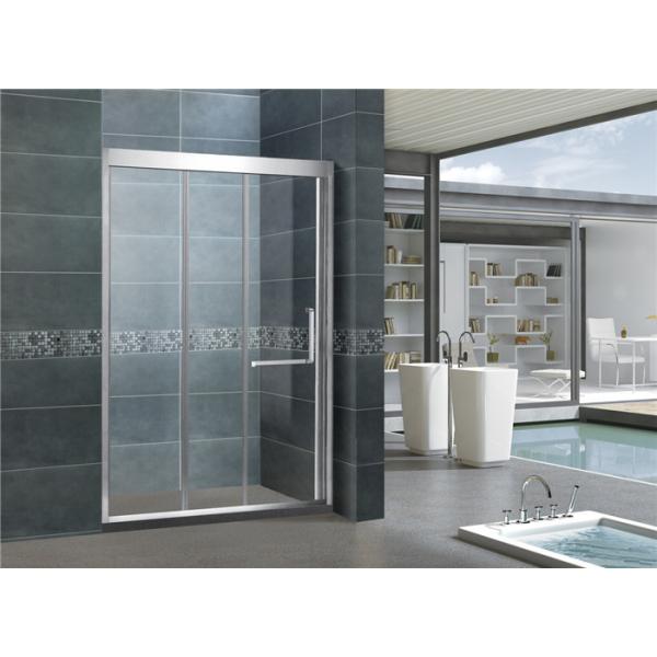 Stainless Steel Double Sliding Glass Shower Screens Nano Tempered Glass CE Certification