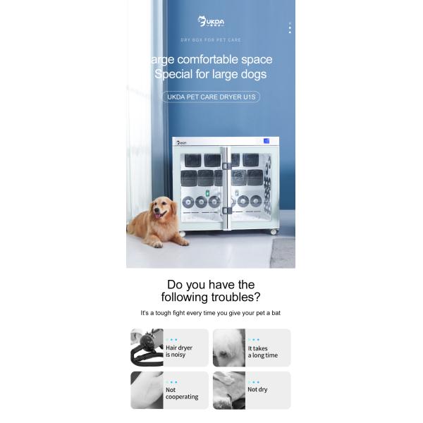 Plastic Casing Pet Drying Box Large Space OEM Double tempered glass Door