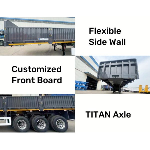 TITAN Tri Axle 60 Tons Removable Side Wall Trailer with Side Walls