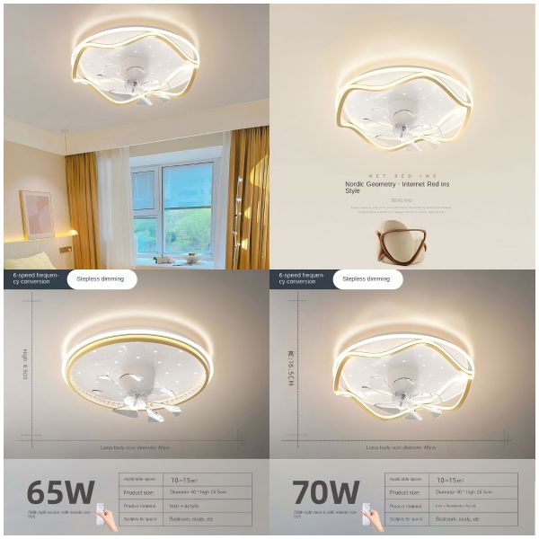 Wholesale Factoy 52 Flush Mount Bladeless Ceiling Fan With Light And Remote