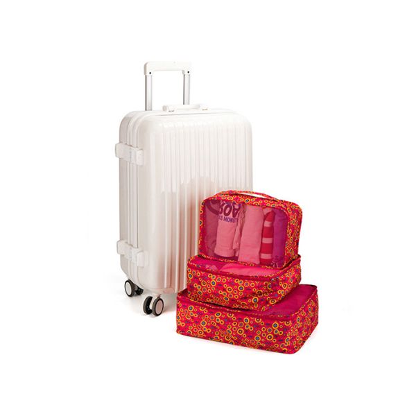 Water Resistant Travel Organizer Bag Nylon 3pcs Set Packing Cubes Shape With Zipper