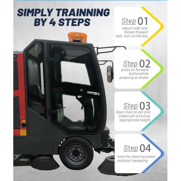 Road Cleaning Mechanical Electric Vacuum Sweeper Machine Truck With Brush