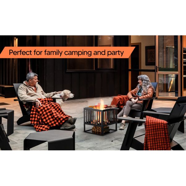 Portable Camping Wood Charcoal Burning Fireplace Weathering Steel Fire Pit for Outdoor