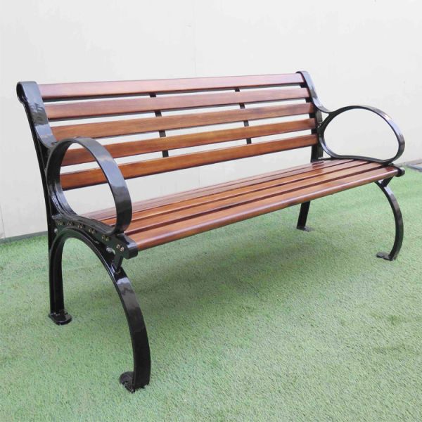 Haoyida wood outdoor bench cast iron garden bench feet
