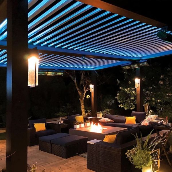 Luxury Pergola Aluminum Louvered Pergola Modern Adjustable Louvered Hardtop Pergola