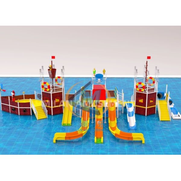 Pirate Ship Theme Water Amusement Park Equipment 23x18m Commercial For Indoor Outdoor