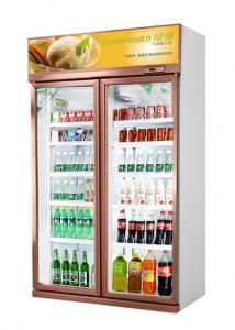 Quality Air Cooling Glass Door Beverage Cooler Supermarket Refrigerator 5 Layers wholesale