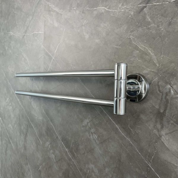 Swivel Bathroom Towel Bars Multifunctional 2 Arm Wall Mounted Sus304