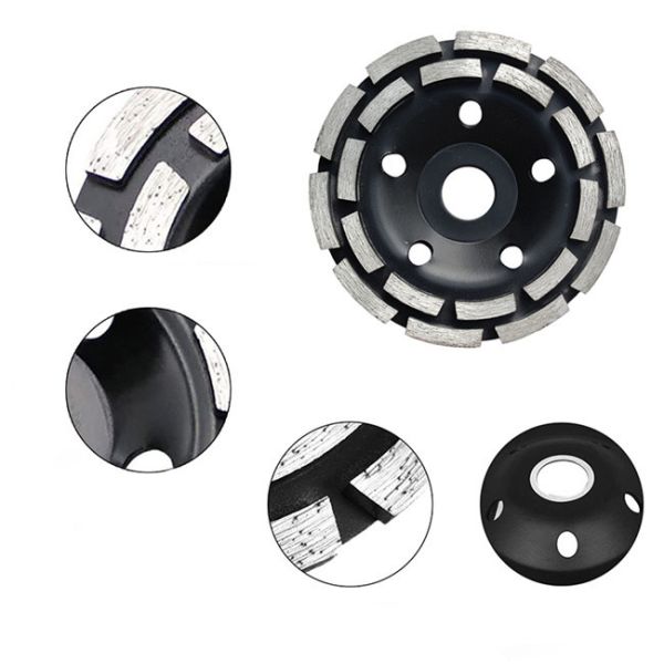 7 Inch 180mm Grinding Diamond Cup Wheel Double Row Abrasive Disc