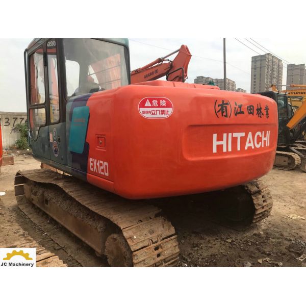 12T Crawler Type Used Hitachi Excavator 63kw Rated Power EX120-3 CE Approval