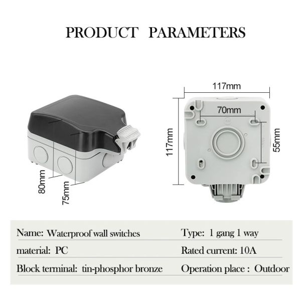 MPS22 Weatherproof Switches IP66 Weatherproof Outlet Box