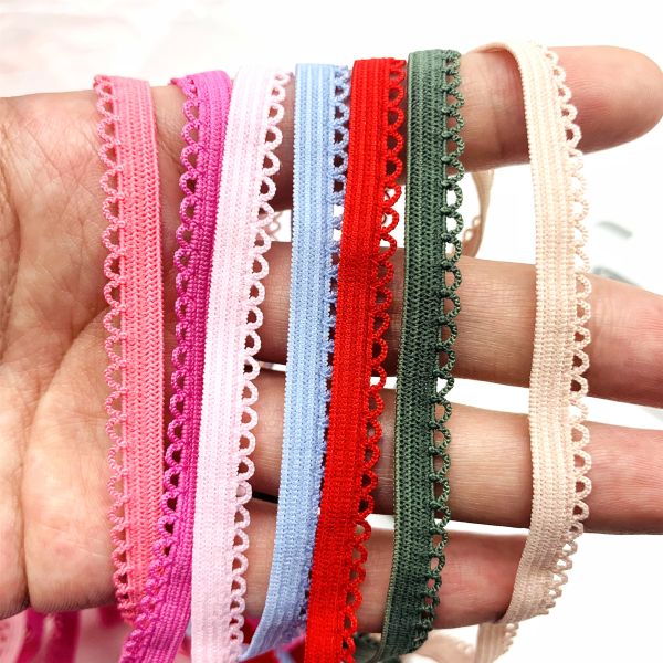 Factory high quality picot teeth edge nylon spandex soft elastic for underwear bra strap tape band webbing