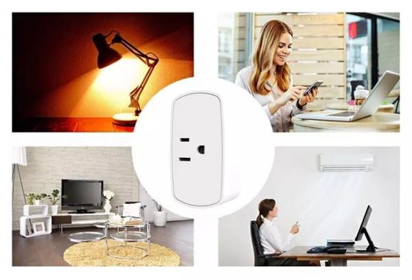 Voice Control Wifi Smart Plug Socket , Remote Control Power Socket For Echo Dot