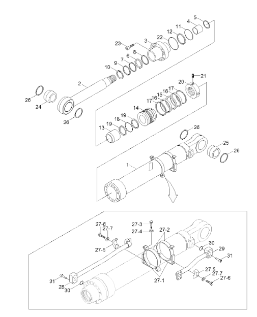 31Y1-35030 Seal Kit HYUNDAI Excavator Bucket Cylinder Parts Fit For R160LC-9