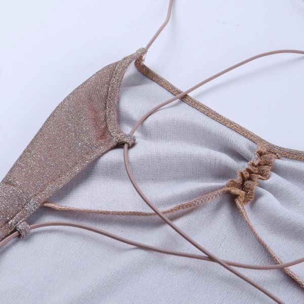 Irregular Ruffled Silk Sexy Women Dresses Sleeveless Suspender