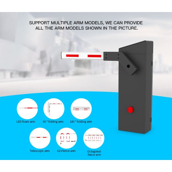 HCW Vehicle Barrier Gate 2m Rs485 Electric Straight Rod Servo Motor Automatic Parking