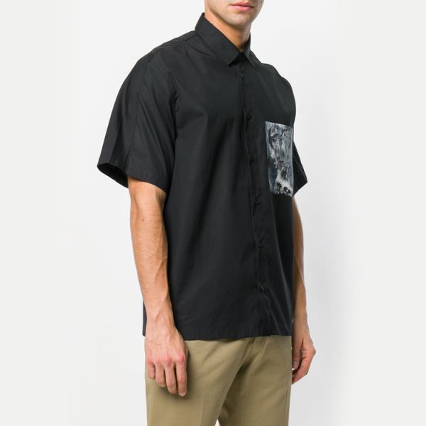 Summer Mens Short Sleeve Dress Shirts Slim Fit With Turn Down Collar