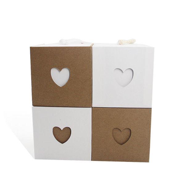 Custom Retro Candy Box Heart Window Kraft Paper Favour Box For Wedding Party
