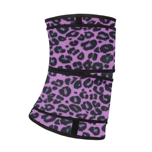 Purple Leopard Latex Zipper Waist Trainer Double Strap Plus Size Underbust Corset
