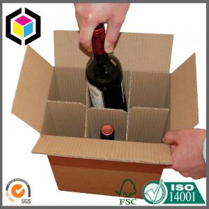 Quality Wholesale Plain Brown Corrugated Cardboard Wine Packaging Carton Box with Dividers Insert wholesale
