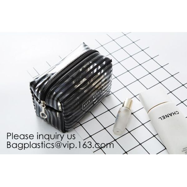 Easy Carrying Small Transparent Pvc Cosmetic Pouch,Shiny Glitter Pvc Cosmetic Pouch Bag With Three Pouch, bagease, bagpl