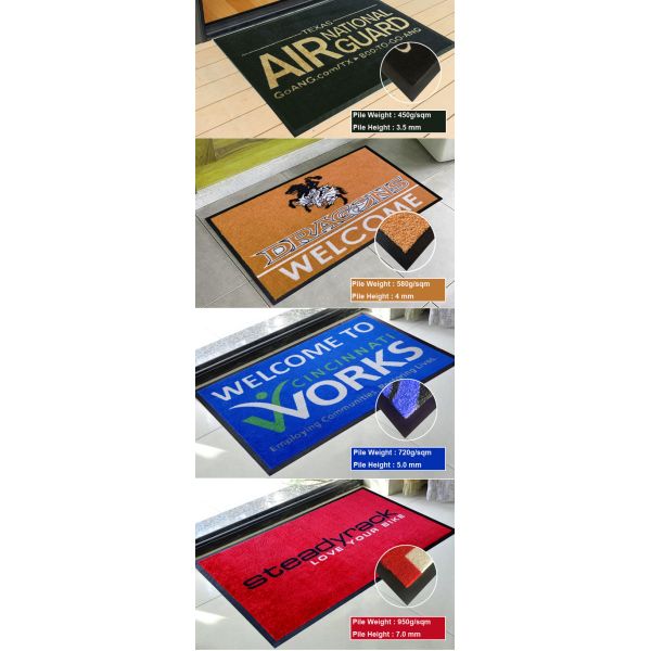 1.5mm Rubber Backing Custom Printed Door Mats Office Nylon Entrance Doormat