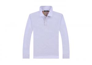 Quality Cotton 2 - ply Interlock Button Cuffs Long Sleeve Polo Shirts Casual Type wholesale