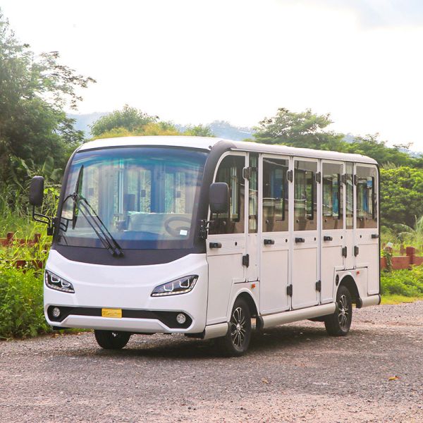 All-weather Enclosed Electric Sightseeing Shuttle Bus For 14 Passengers