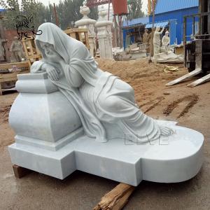 China Marble Tombstone White Cemetery White Natural Stone Hand Carved gravestone on sale